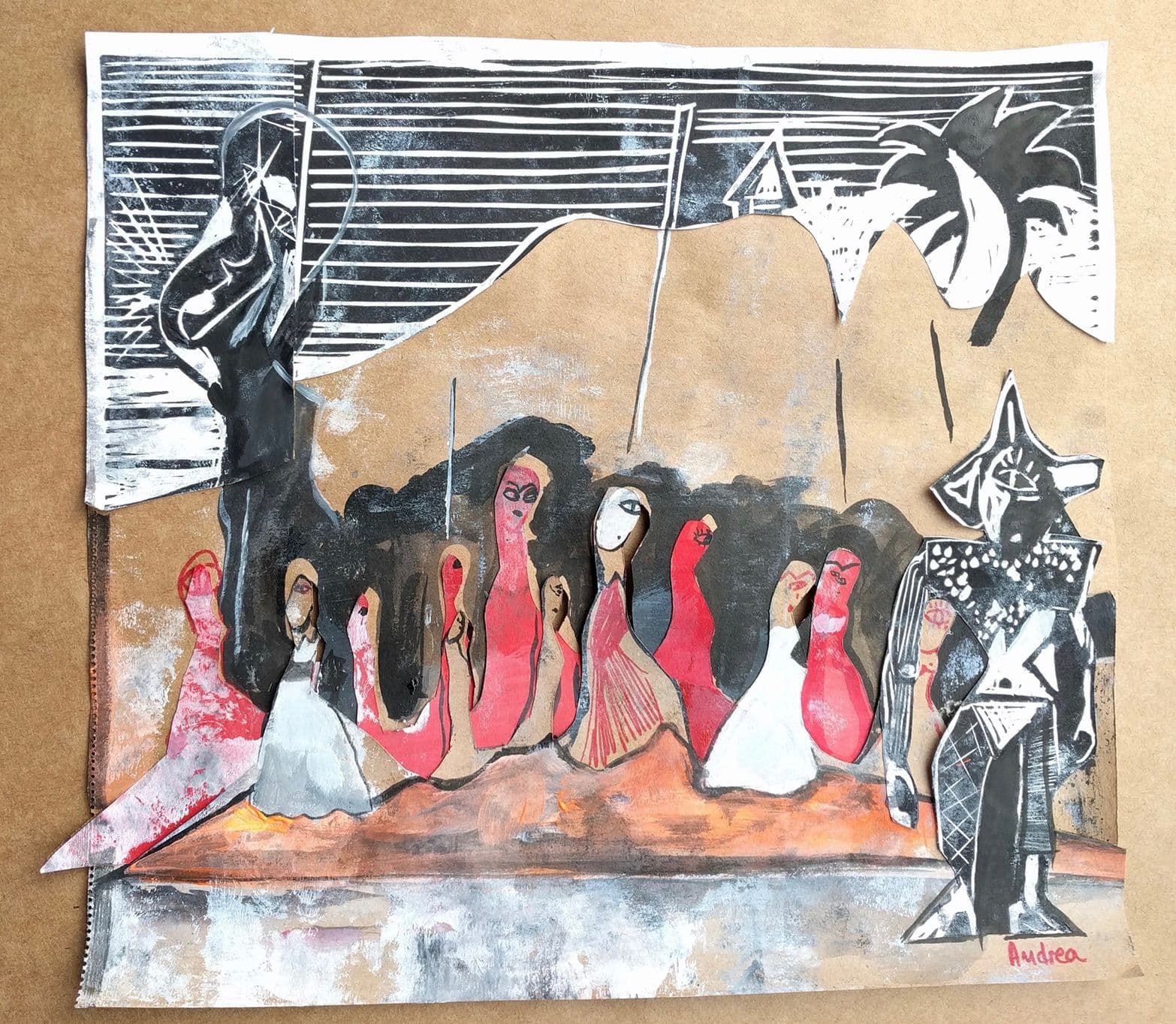 Andrea Christodoulides' "The Big Women of Eigg" Given to Eddie and Lucy as a goodbye gift